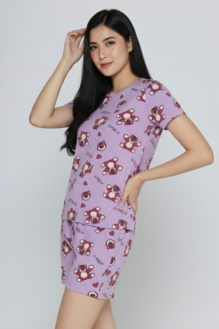 Zivame Toy Story Knit Cotton Sleep Short Set - Orchid Bloom — image 6